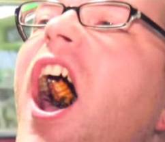 Sean Murphy with cockroach in his mouth