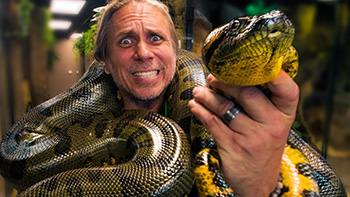 Brian Barczyk with snake