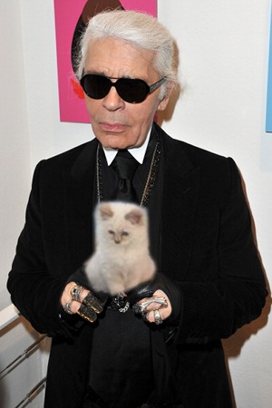 Karl Lagerfeld and Cat