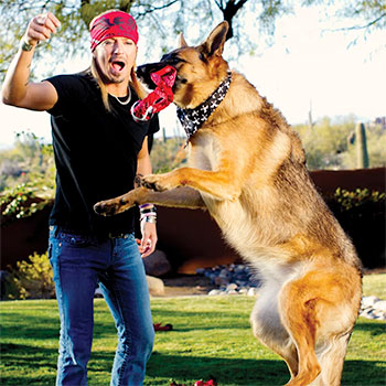 Bret Michaels and his dog