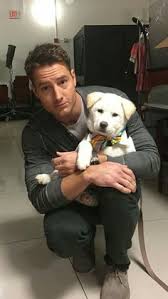 Justin Hartley with Dog
