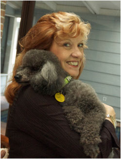 Kaye Browne with dog Monet