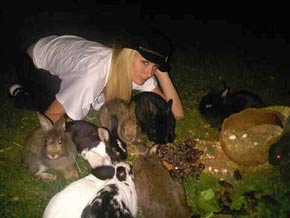 Paris Hilton with bunnies