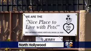 Sign outside Judy Guth's apartments