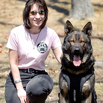 Sandy Marcal with Dog